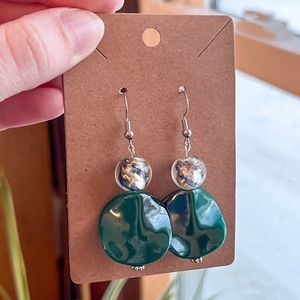 Teal Beaded Earrings